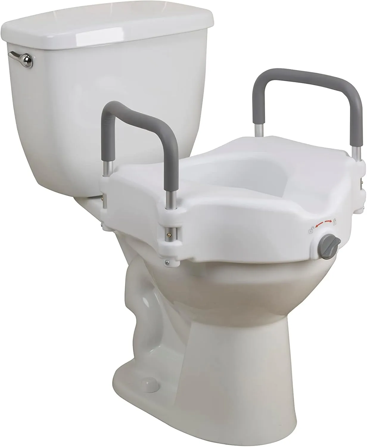 Drive-Medical-Raised-Toilet-Seat-with-Removable-Padded-Arms,-Standard-Seat